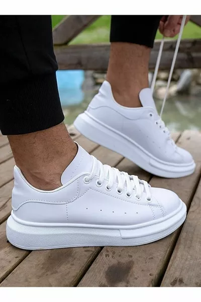 Unisex Witte Sneaker Casual Sport Wandelschoenen met dikke zool