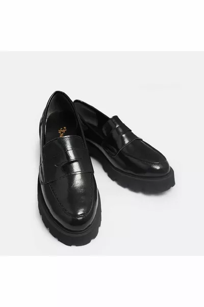 كبير الحجم المرأة سميكة وحيد  جلد أسود براءات الاختراع