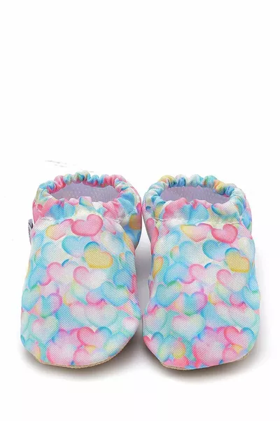 قلب عدم الانزلاق وحيد الطفل الصيف الجوارب الوردي ، منزل الأحذية النعال أحذية الحضانة باندوف 