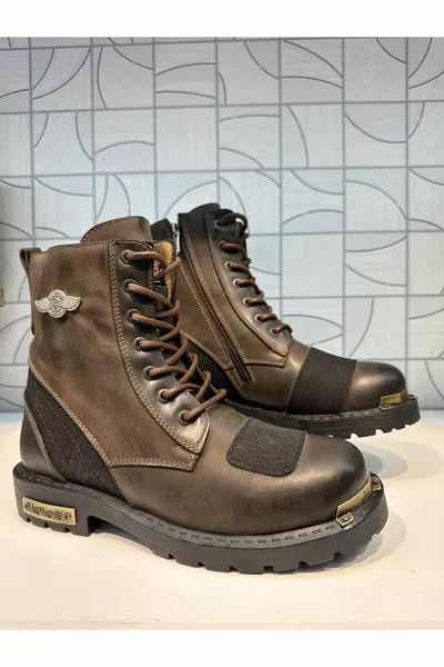 Scoot Мужские коричневые ботинки на шнуровке на молнии Postal Harley Повседневные спортивные ботинки