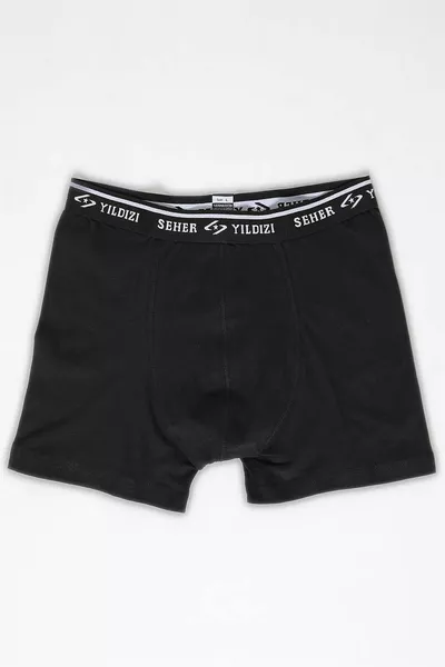 Lot de 6 Star Boxer Homme Lycra Élasthanne Noir