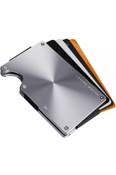 Cardx - مشبك لامع - الجيل الجديد من محفظة الحد الأدنى ، حامل البطاقات - حجب RFID ، للنساء والرجال (فضي)