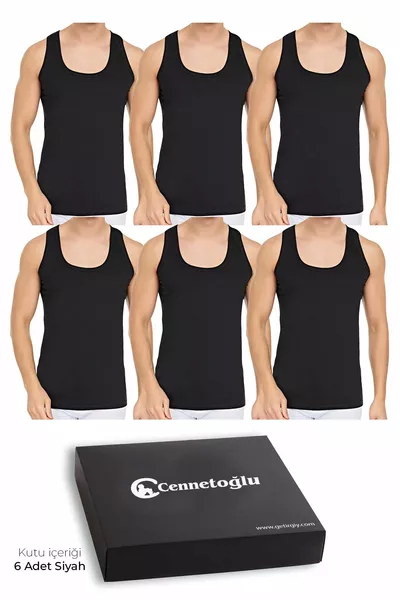 6 stuks heren gekamd onderhemd economisch pakket in speciale doos