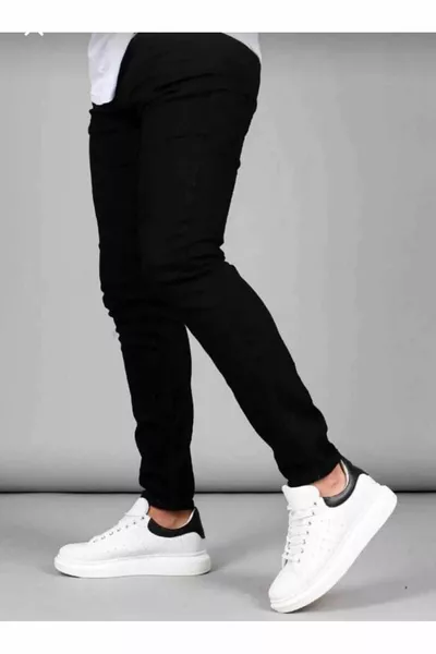 Herren Schwarze Slim Fit Lycra Stretchy Jeans Herren Jeans