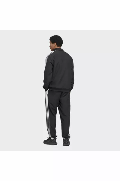 Tuta da uomo nera tessuta a 3 strisce 