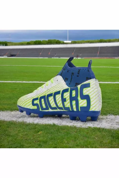 Super Mercury Studded Football Boots With Ankle Socks Adult Kids Sneakers