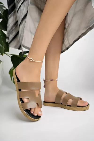 Pantofole casual da donna Tan Stylish Home Sea Beach Guest Dowry Pantofole