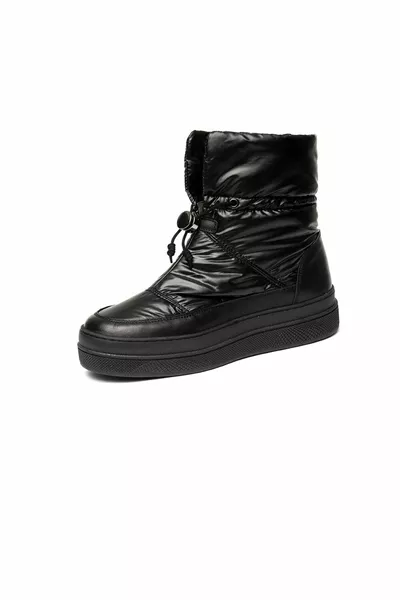 Women's Black Genuine Leather Casual Boots 