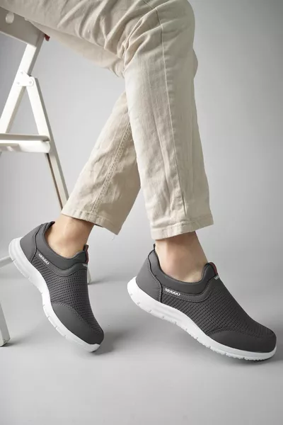 Podgo Garantili Unisex Ortopedik Bağcıksız Nefes Alabilen Hafif Yürüyüş Sneaker Spor Ayakkabı