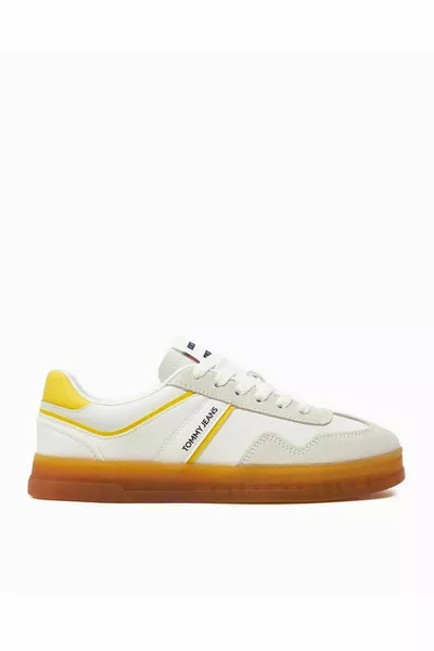 Donna Marca Logo Allacciato Suola Antiscivolo Casual Giallo Sneaker -ZGR