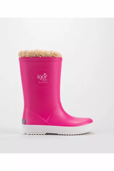  سبلاش Nautico Borreguito العلامة التجارية أحذية المطر للفتيات مع الفراء داخل الفوشيه