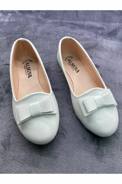 Schoenen Meisjes Vlinderdas Gedetailleerde Witte Ballerina's