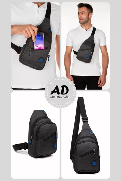 Adelina Unisex Nero Auricolare Uscita Tracolla Petto Spalla E Marsupio