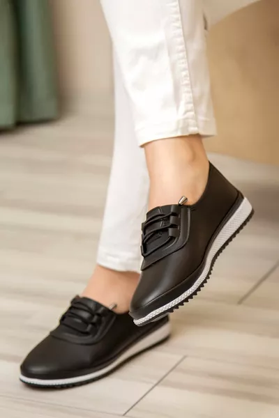 Orthopédique Casual Peau Douce Femmes Cordon de Serrage Ballerines