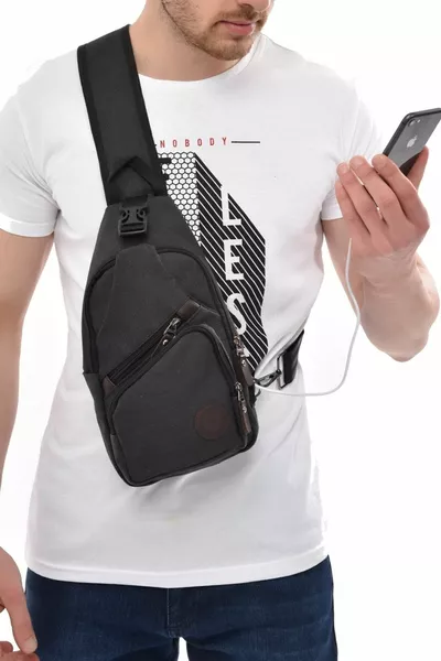 Унисекс водонепроницаемый холщовый usb наушники розетка перекрестный ремень поясная плечевая сумка на груди повседневная сумка для тела