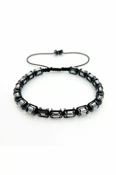 Zertifiziertes Hämatit Naturstein Armband 6 mm, 