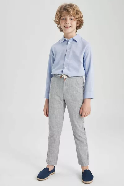 Boys' Standard Leg Linen Blend Pants sm