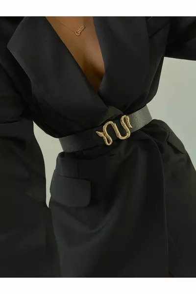 Pantaloni da donna cintura con fibbia a serpente, cintura della giacca, cintura del vestito, cintura della camicia