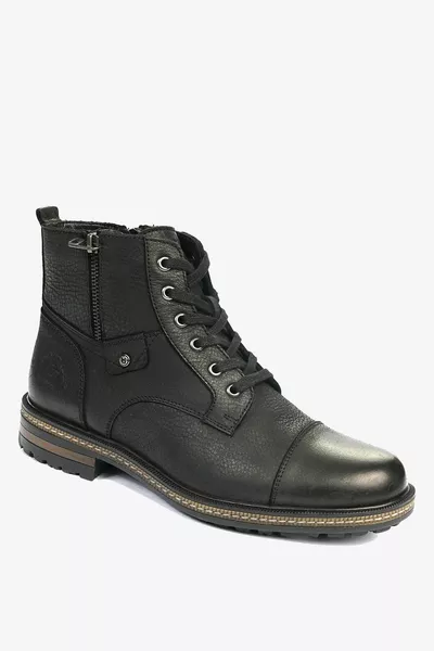 Genuine Leather Black Wash Nubuck Outdoor Men's Boots