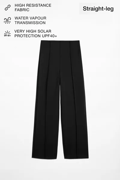 بنطلون مستقيم مع قماش متين