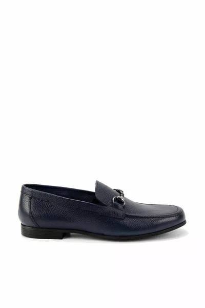 Scarpe mocassino da uomo in vera pelle blu navy 