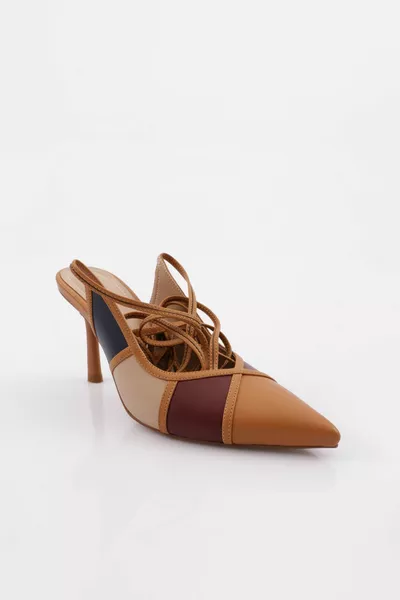 y Дамска вратовръзка със заострени пръсти на глезена Цветни токчета