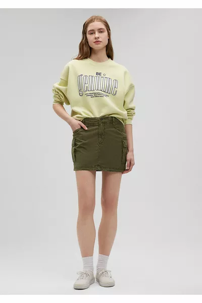 تنورة قصيرة كاكي 