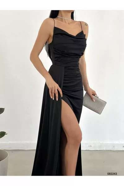 المرأة طويلة شق حبل حزام الجبهة مطوي مساء اللباس الخطوبة الحناء الزفاف مساء اللباس الأسود