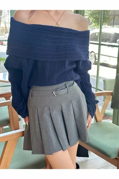 المرأة حزام مفصلة مطوي تنورة صغيرة