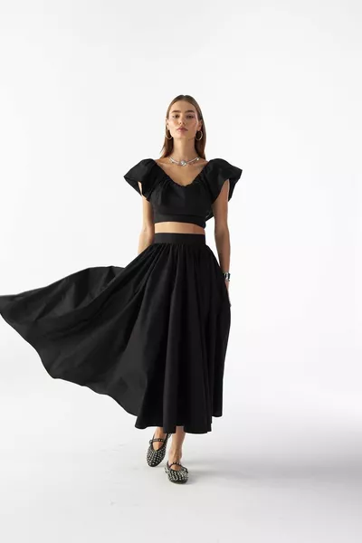 Nok Classic Signature Puffy Maxi Boy Etek Siyah