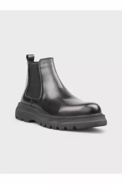 أحذية رجالية جلدية سوداء كاجوال