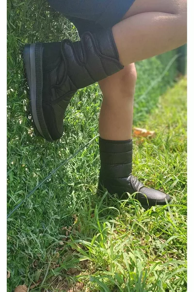 Зимни ботуши с козина вътре велкро Детски ботуши с неплъзгаща се подметка