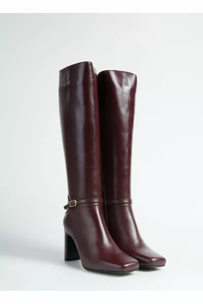 أحذية جلدية بورجوندي نسائية هولي