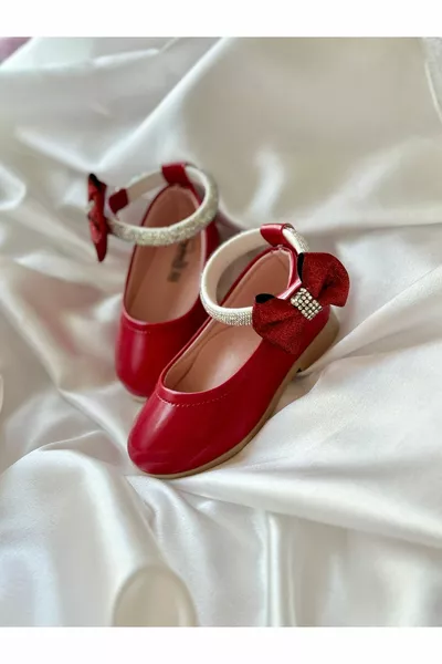 BALLERINES FILLE AVEC VELCRO ET PIERRES