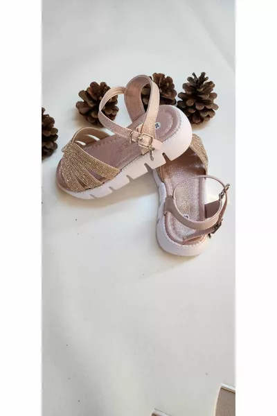 Босоножки для девочек телесный цвет с бантом