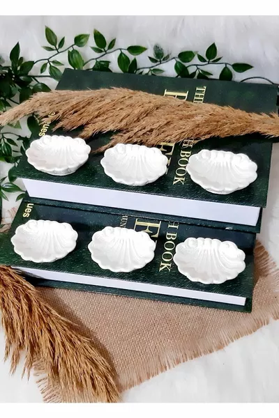 Set van 6 snoep- en koffiepresentatieschaaltjes met mosselontwerp