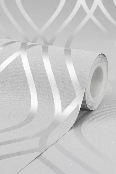 ورق جدران بيين إكزكلوسيف بنقش موجة رمادي فضي، ٥ متر مربع