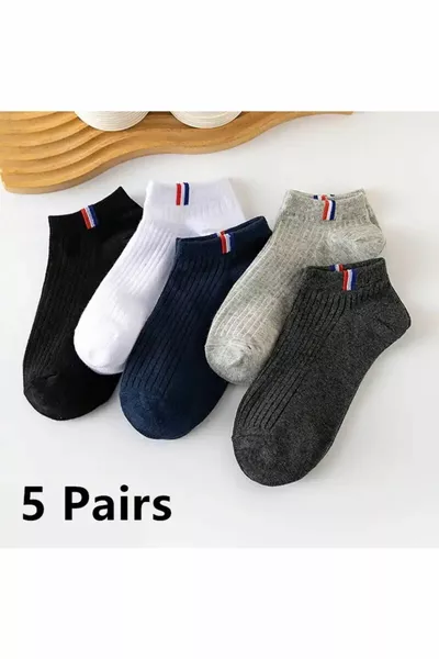 Men's Sports Ankle Socks Set of 5