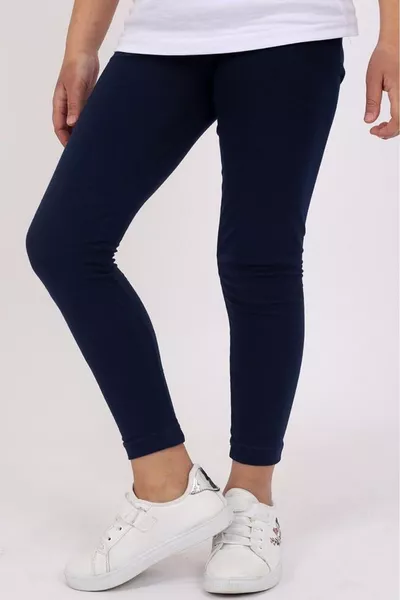 Girls' Cotton Stretch Basic Long Leggings