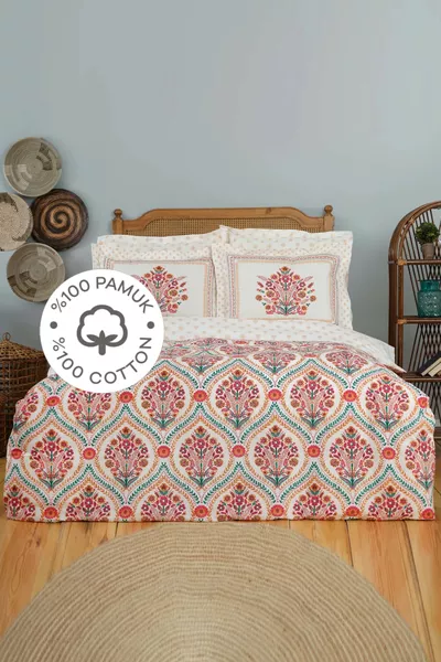 Постелно бельо Carmenta Kiremit за едноличен спален комплект от % памук