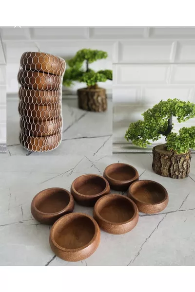 Деревянная подставка для закусок из бука, набор из 6 штук, диаметр 9 см