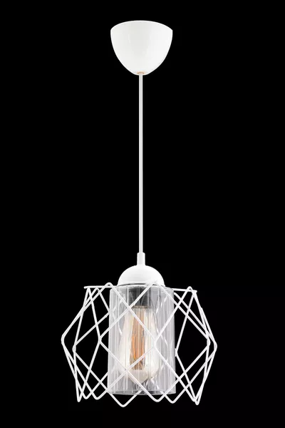 Modern Elegante Single White Transparent Acrylic Glass Chandelier for Living Room, Kitchen, Lounge, Hall Lighting