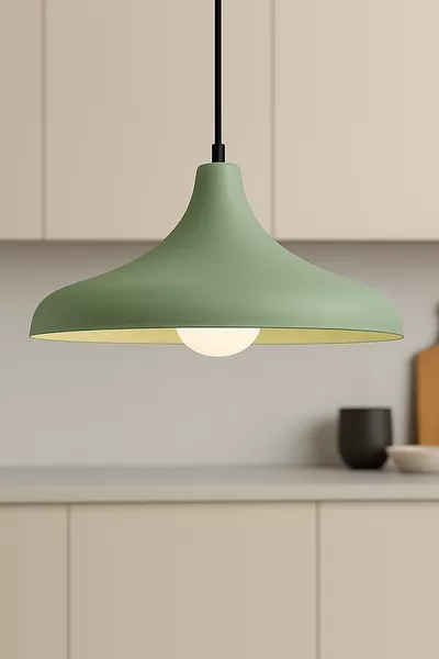 Aura Metal Single Green Pendant Chandelier Retro Rustic Model Modern Industrial Kitchen Hall Cafe Living Room Chandelier