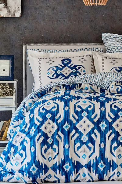 Neos Mavi % Katoen Tweepersoonsdekbedovertrek Set