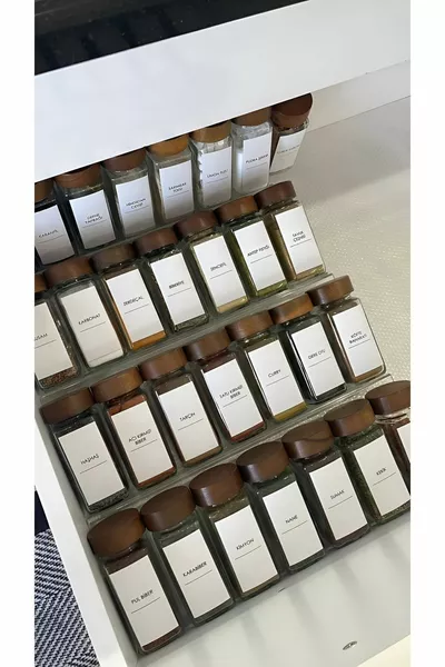 'С пружинной крышкой Akasya стеклянная специя ML Akasya квадратная специя Штрих-код