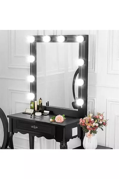 Nostalgia Hollywood Style Makeup Table Mirror White LED Light Lamp USB Glrshop