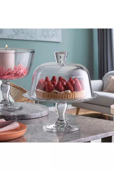 Patisserie Pedestal Cake Dome with Lid Serving Plate