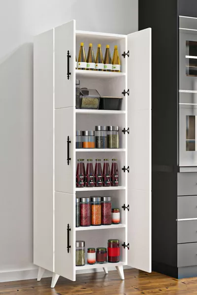 خزانة مطبخ متعددة الاستخدامات و حمام نهير بياض، خزانة مؤن، 6 أبواب، 6 رفوف