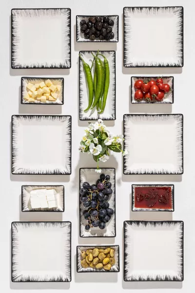 Сет за закуска 6 части за 6 души, черен с ръчна декорация