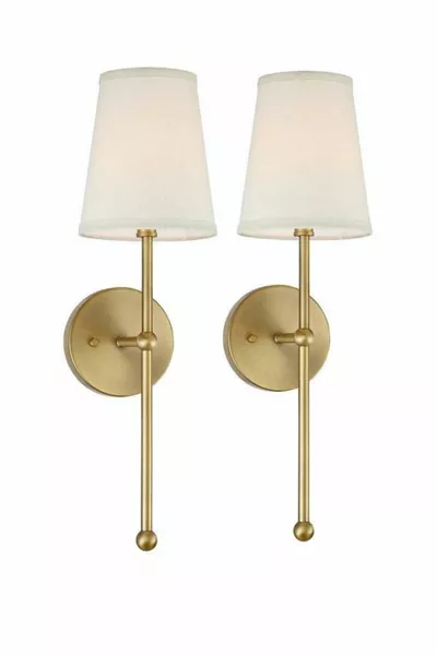 (2 STUKS) Pars Enkel Wandlamp met Verouderde Afwerking (CREME KAPSPOT)